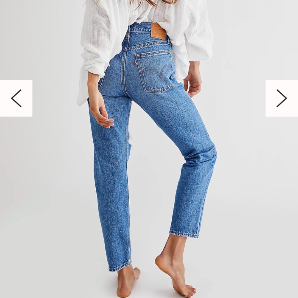 Wedgie Straight Distressed High Rise Jeans